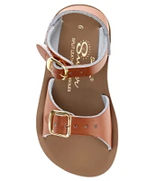 Saltwater Sandals by Hoy Girls' Surfer Water Friendly Leather Alternative Closure Sandals (Infant)