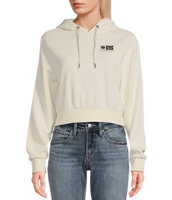 Salty Crew Alpha Long Sleeve Brushed Fleece Cropped Boxy Hoodie