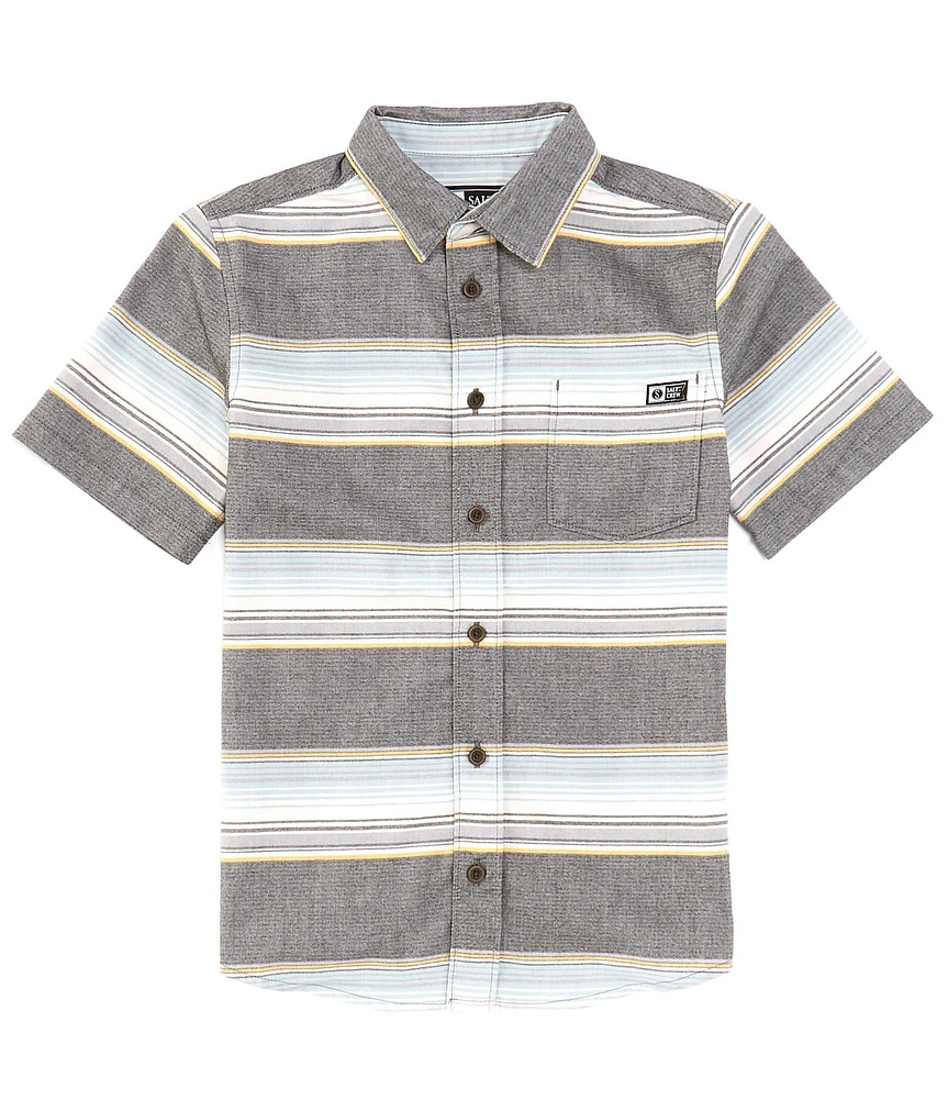 Salty Crew Big Boys 8-20 Short Sleeve Woven Dyed Stripe Shirt