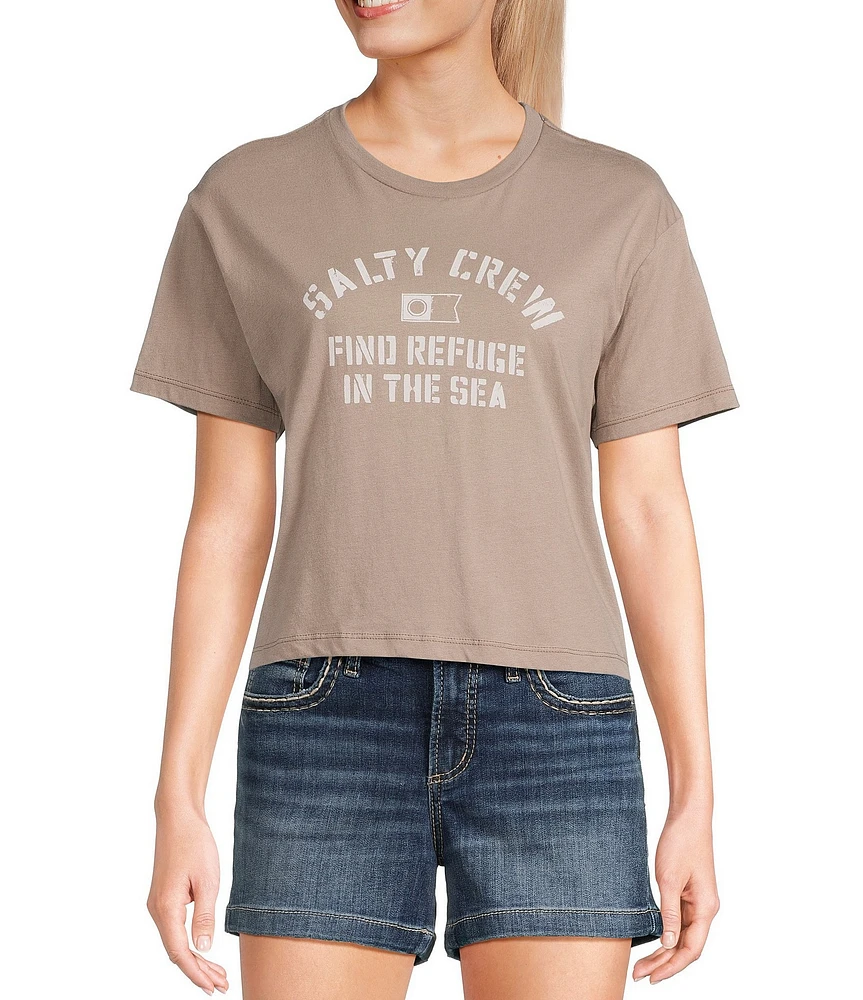 Salty Crew Boat Shop Short Sleeve Cropped T-Shirt