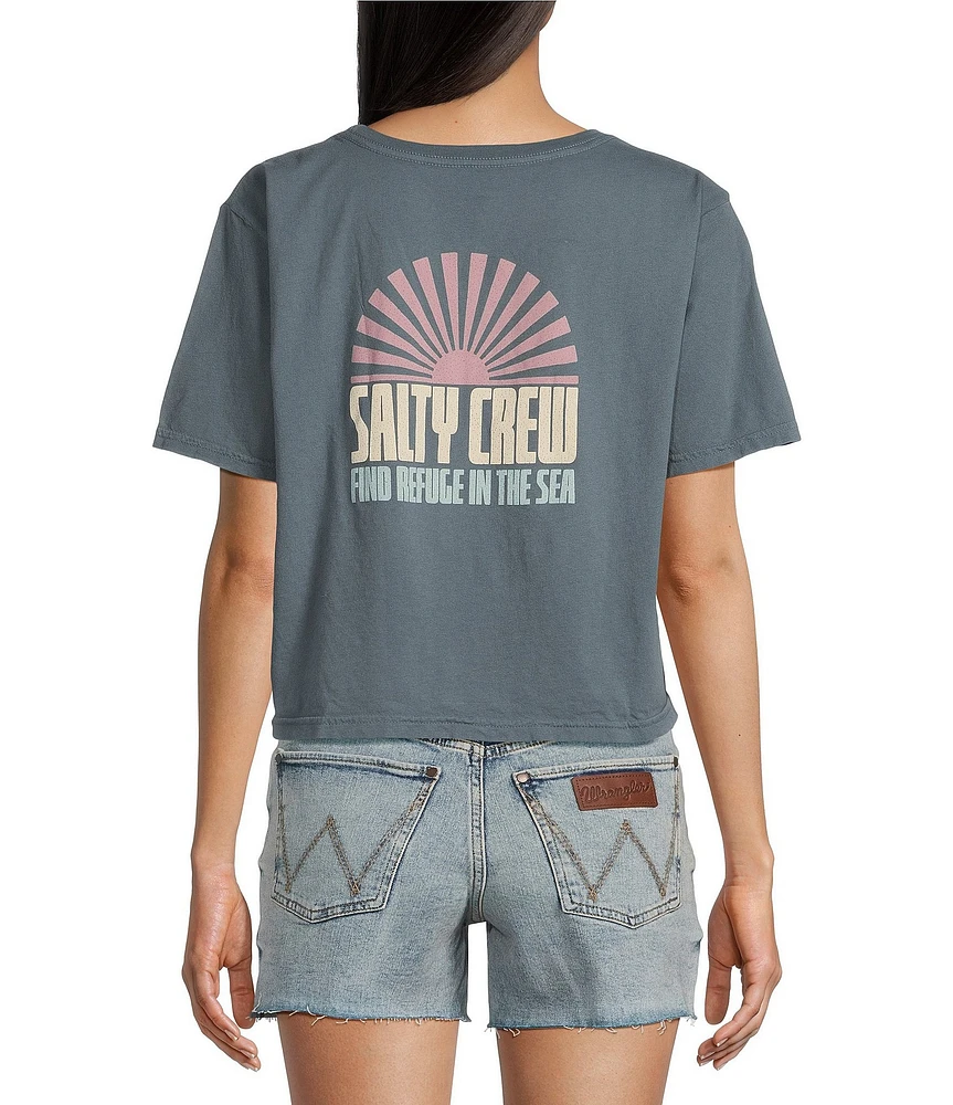 Salty Crew In The Rays Graphic Short Sleeve Cropped T-Shirt