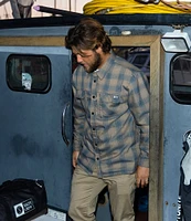 Salty Crew Long Sleeve Fathom Tech Yarn-Dyed Plaid Twill Shacket