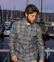 Salty Crew Long Sleeve Fathom Tech Yarn-Dyed Plaid Twill Shacket