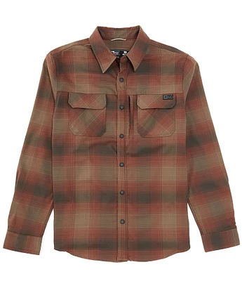 Salty Crew Long Sleeve Fathom Yarn-Dyed Plaid Tech Flannel Woven Shirt