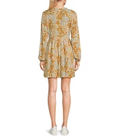 Salty Crew Long Sleeve Layday Floral Printed Long Sleeve Mini Dress