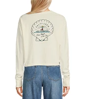 Salty Crew Long Sleeve Scallop Cropped Graphic T-Shirt