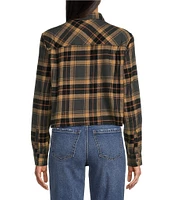 Salty Crew Long Sleeve Stay Golden Plaid Flannel Shirt