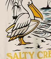 Salty Crew Long Sleeve Surf Check Cropped T-Shirt