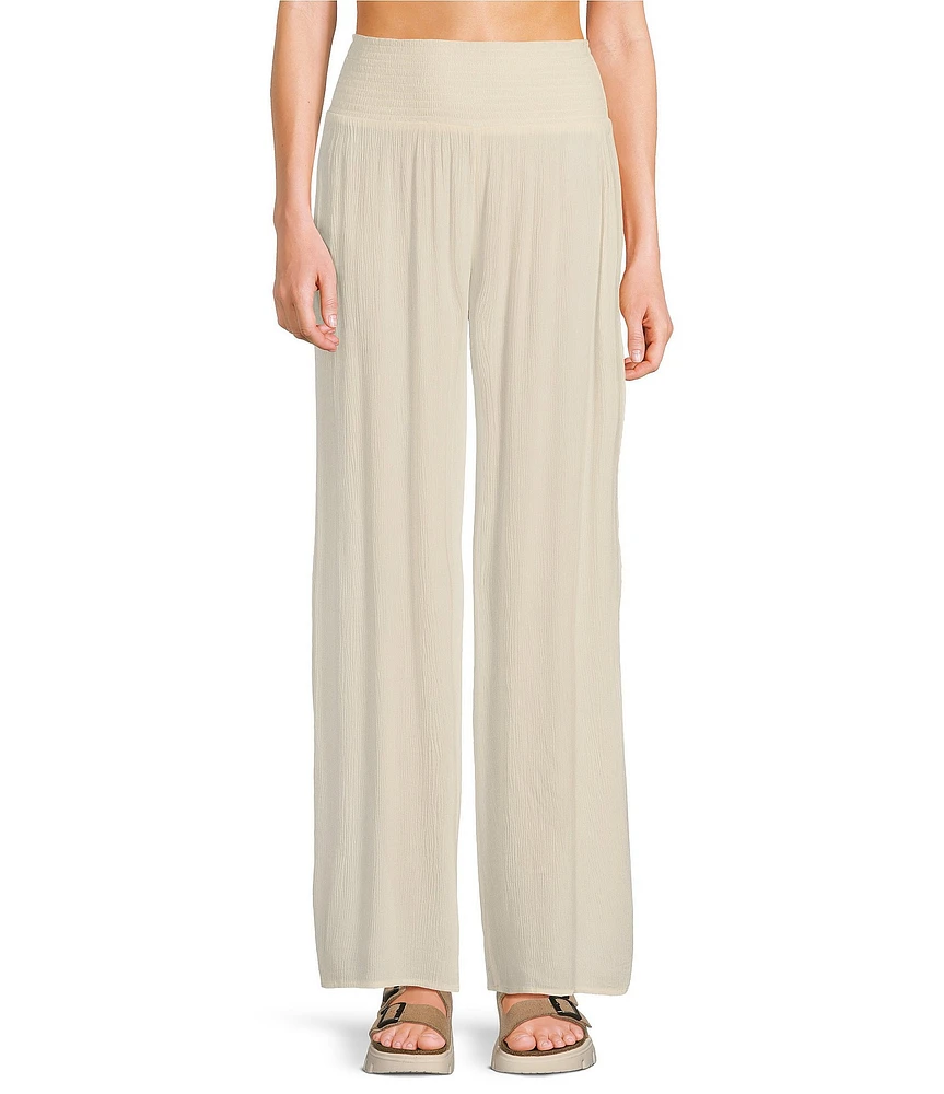 Salty Crew Mainland High Rise Printed Wide Leg Beach Pants