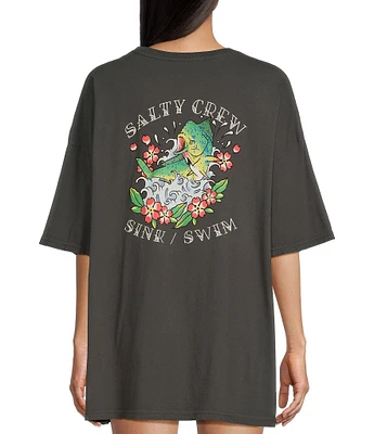 Salty Crew Oversized Hopper Cover Up Short Sleeve Graphic T-Shirt