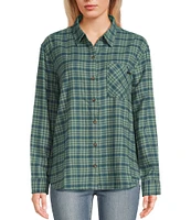 Salty Crew Shore Break Long Sleeve Plaid Oversized Boxy Flannel Shirt