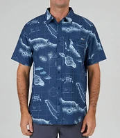 Salty Crew Short Sleeve Printed Tech Woven Shirt