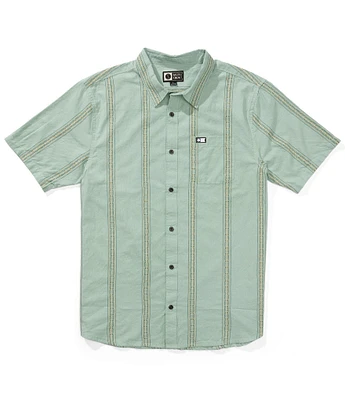 Salty Crew Striped Short Sleeve Woven Shirt