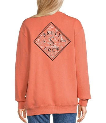 Salty Crew Tippet Fill Long Sleeve Brushed Fleece Sweatshirt