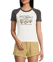 Salty Tailgate Raglan Short Sleeve Cropped Graphic T-Shirt