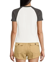 Salty Tailgate Raglan Short Sleeve Cropped Graphic T-Shirt