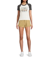 Salty Tailgate Raglan Short Sleeve Cropped Graphic T-Shirt