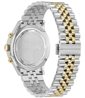 Salvatore Ferragamo Men's Duo Chronograph Two Tone Stainless Steel Bracelet Watch