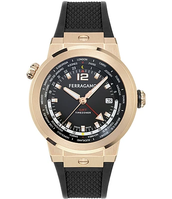 Salvatore Ferragamo Men's F-80 GMT Strap Watch