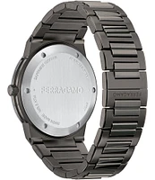 Salvatore Ferragamo Men's Infinity Sapphire Quartz Analog Gunmetal Tone Stainless Steel Bracelet Watch