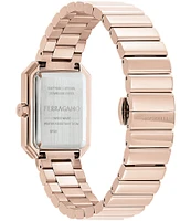 Salvatore Ferragamo Women's Crystal Quartz Analog Rose Gold Tone Stainless Steel Bracelet Watch