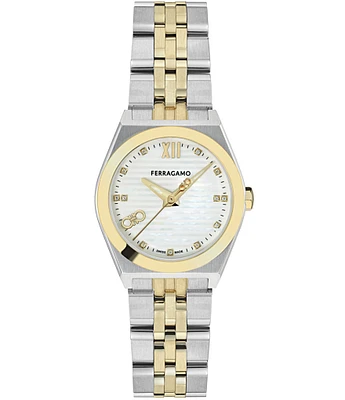 Salvatore Ferragamo Women's Vega New Diamond Analog Two Tone Stainless Steel Bracelet Watch