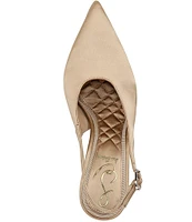 Sam Edelman Alina Satin Pointed Toe Slingback Pumps