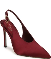 Sam Edelman Alina Satin Pointed Toe Slingback Pumps