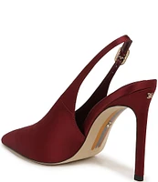 Sam Edelman Alina Satin Pointed Toe Slingback Pumps