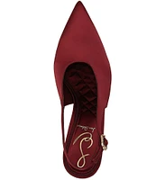 Sam Edelman Alina Satin Pointed Toe Slingback Pumps