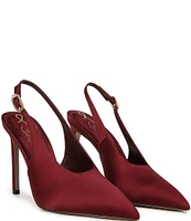 Sam Edelman Alina Satin Pointed Toe Slingback Pumps