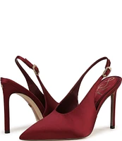 Sam Edelman Alina Satin Pointed Toe Slingback Pumps