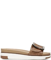 Sam Edelman Ariane Raffia Tortoise Buckle Detail Platform Slides