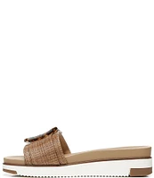 Sam Edelman Ariane Raffia Tortoise Buckle Detail Platform Slides