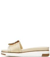 Sam Edelman Ariane Raffia Tortoise Buckle Detail Platform Slides