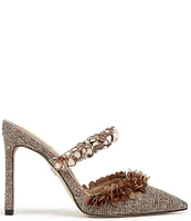 Sam Edelman Athena Herringbone Fabric Embellished Strap Dress Mules