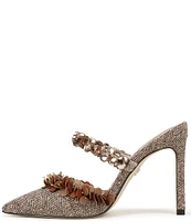 Sam Edelman Athena Herringbone Fabric Embellished Strap Dress Mules