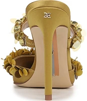 Sam Edelman Athena Satin Embellished Strap Dress Mules