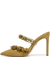 Sam Edelman Athena Satin Embellished Strap Dress Mules