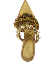 Sam Edelman Athena Satin Embellished Strap Dress Mules