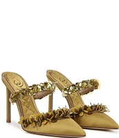 Sam Edelman Athena Satin Embellished Strap Dress Mules