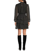 Sam Edelman Ava High Neck Long Sleeve Dress