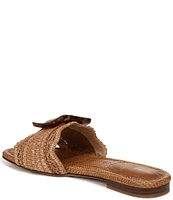 Sam Edelman Bambi Raffia Oversized Buckle Detail Slide Sandals