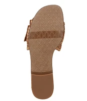 Sam Edelman Bambi Raffia Oversized Buckle Detail Slide Sandals