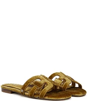 Sam Edelman Bay Honore Velvet Double E Logo Detail Slide Sandals