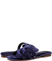 Sam Edelman Bay Honore Velvet Double E Logo Detail Slide Sandals