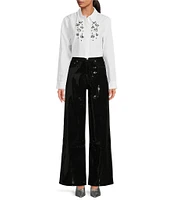 Sam Edelman Bianca Sequin High Rise Wide Leg Jeans