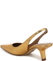 Sam Edelman Bianka Crinkle Metallic Leather Snip Toe Slingback Pumps