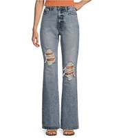 Sam Edelman Bianka High Rise Wide Leg Distressed Jeans