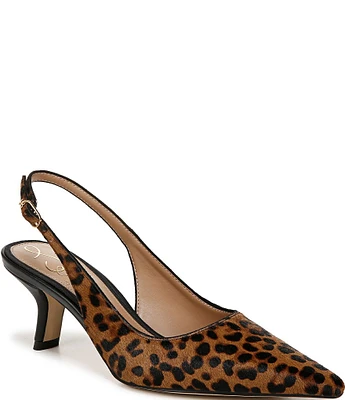 Sam Edelman Bianka Leopard Print Calf Hair Slingback Pumps